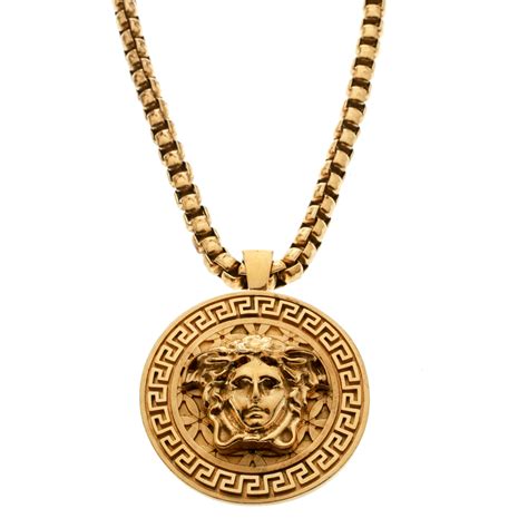 versace necklace with square pendant versace logo|Versace necklaces for sale.